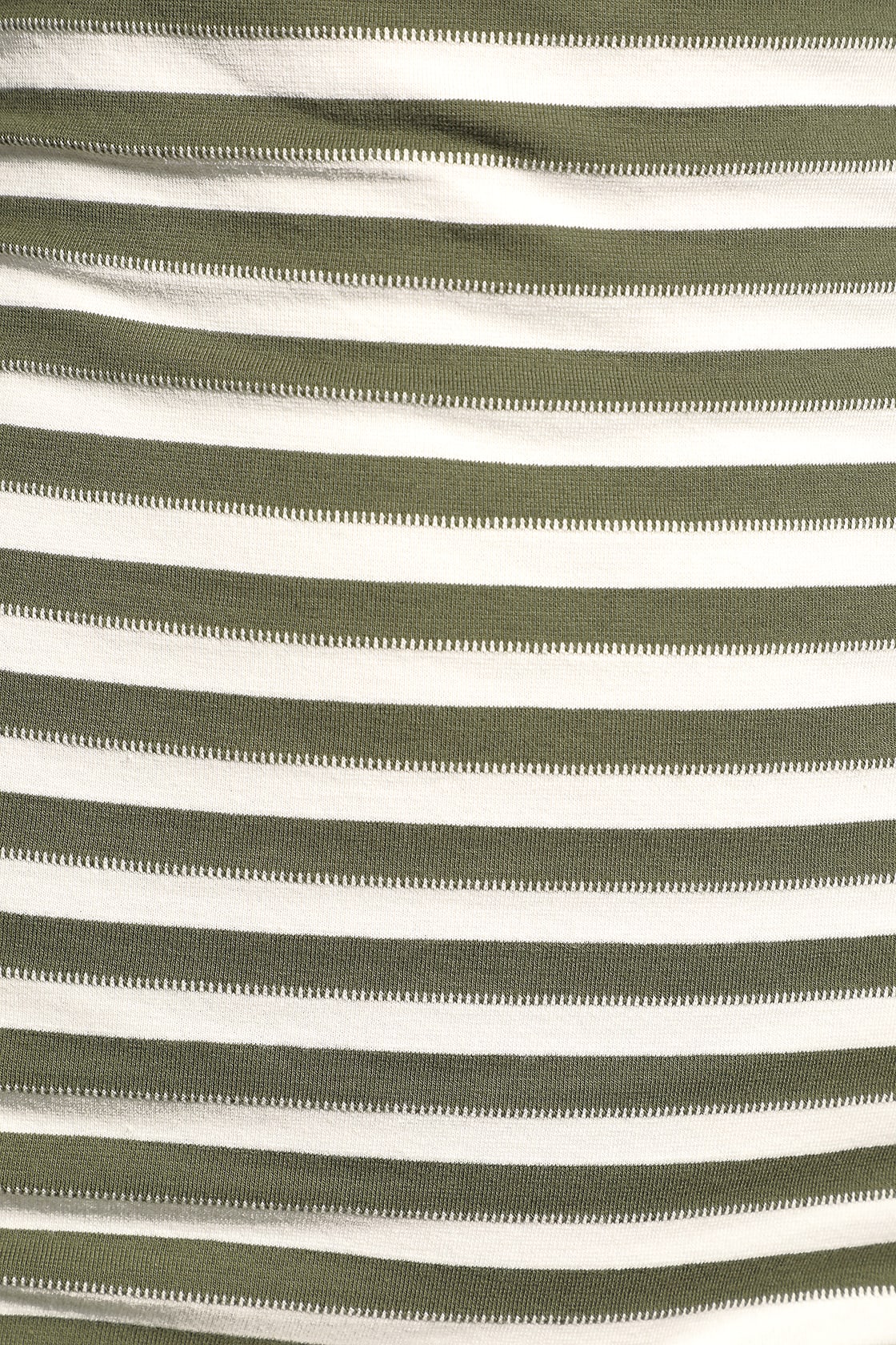 Close-up of fabric with green and white horizontal stripes
